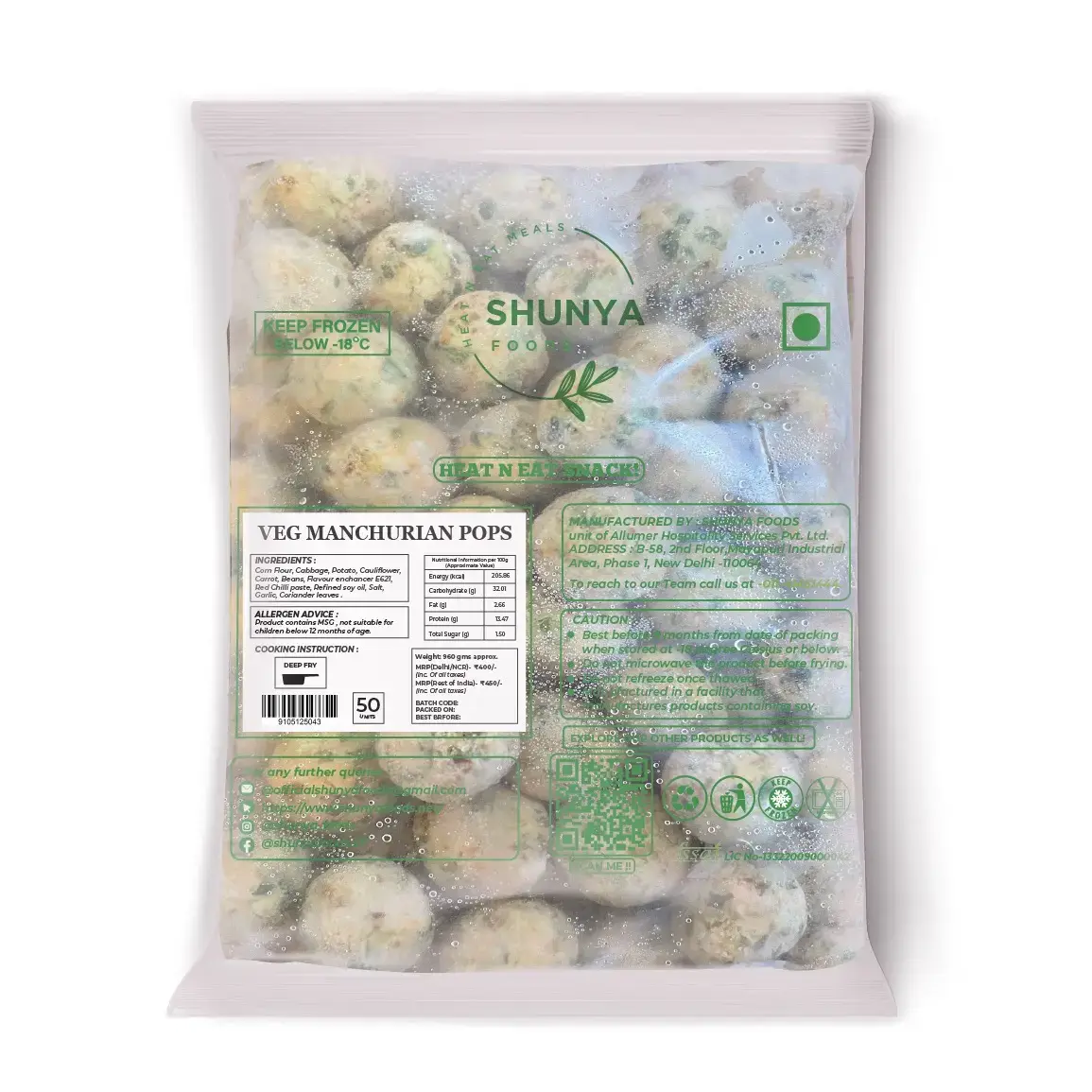 Frozen Veg Manchurian Pops